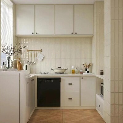 法式复古珍珠釉仿手工砖400x800奶白黄卫生间瓷砖厨房凹凸格子砖