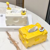 奶酪创意陶瓷纸巾盒抽纸盒子家用客厅茶几桌面餐巾纸盒轻奢高级感