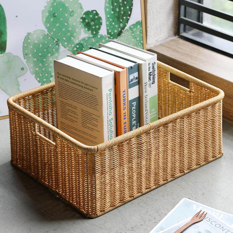 北欧客厅筐塑料藤编置物书房橱柜置物篮大号格子柜收纳盒整理篮筐,手表,配件,淘宝优惠券,粉丝福利购,淘宝优惠卷