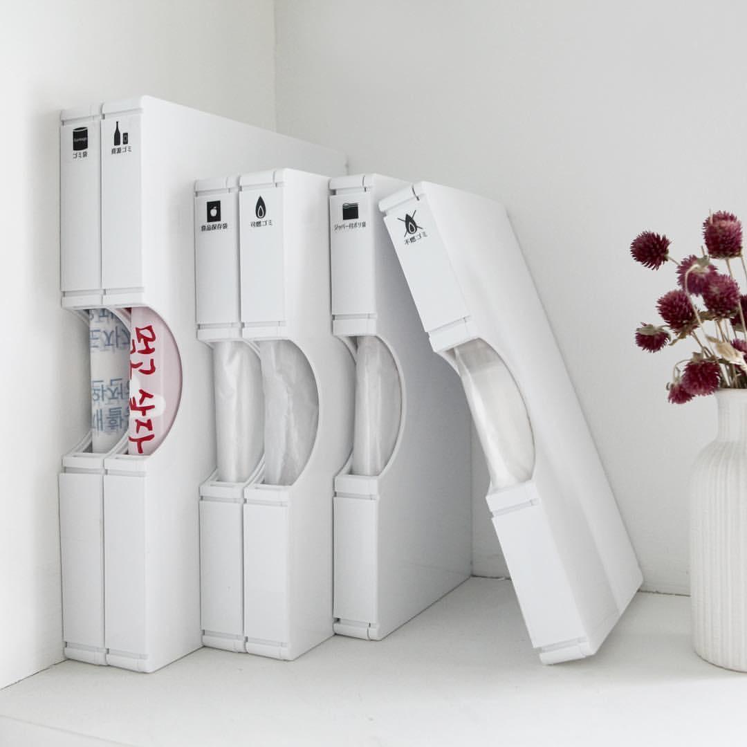 日本进口ISETO保鲜袋收纳盒厨房冰箱磁吸壁挂抽取式垃圾袋整理盒