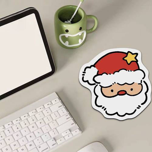 圣诞节趣味异形鼠标垫 可爱高颜值办公室电脑便捷桌垫游戏防滑垫