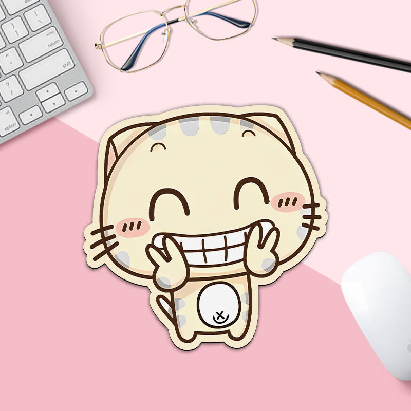 可爱卡通CC猫鼠标垫电脑办公学习专用滑鼠垫笔记本便携护腕书桌垫