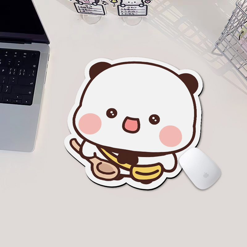 可爱布布鼠标垫卡通高颜值电脑桌垫便携布面软垫游戏滑鼠垫杯垫子