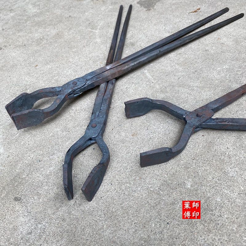 大扁口抱钳打桩钳夹扁钢铁钳火钳坩埚钳打转头手工夹钳工具打凿钳