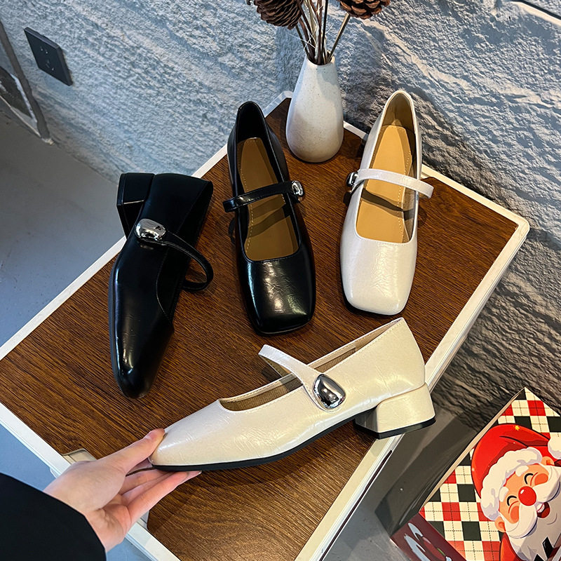 羊皮版法式复古风玛丽珍鞋女2026春季新款浅口方头优雅粗跟单鞋女,女鞋,玛丽珍鞋,淘宝优惠券,粉丝福利购,淘宝优惠卷