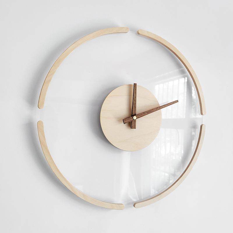 北欧极简透明悬浮艺术挂钟客厅装饰创意时钟挂墙家用时尚静音钟表,家居饰品,挂钟,淘宝优惠券,粉丝福利购,淘宝优惠卷