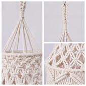 北欧风灯罩手工棉绳编织波西米亚软装 饰手工编织灯罩 家居流苏装