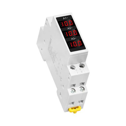 导轨三相电流表迷你指示器LED数显仪表交流AC80-500V1-100A