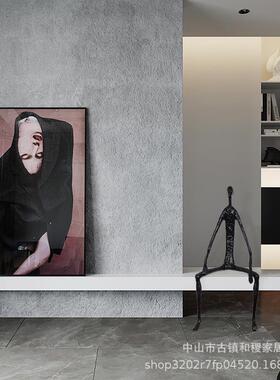 现代轻奢样板房雕塑家居软装饰品黑色软装配饰抽象铸铁人物摆件