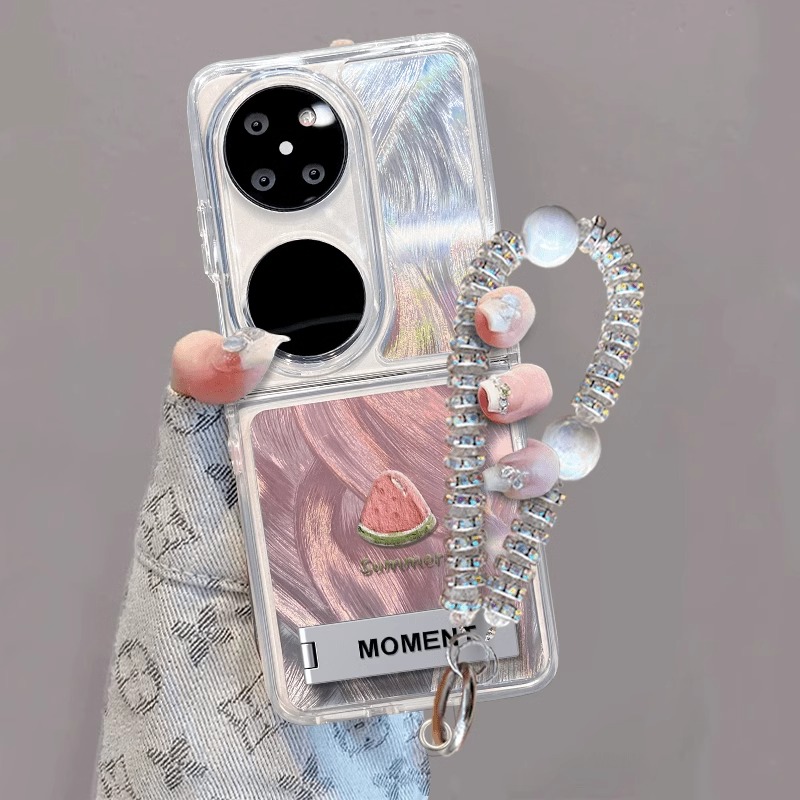 适用于华为pocket2手机壳新款折叠屏pocket2保护套透明超薄铰链全包防摔翻盖女小众高级感创意夏天小清新外壳