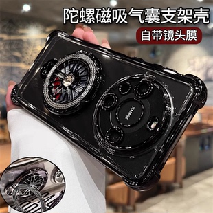 旋轉陀螺支架適用華為mate70手機殼新款 男女 pura80四角氣囊防摔mate60自帶鏡頭膜mt70全包保護套50高級感pro