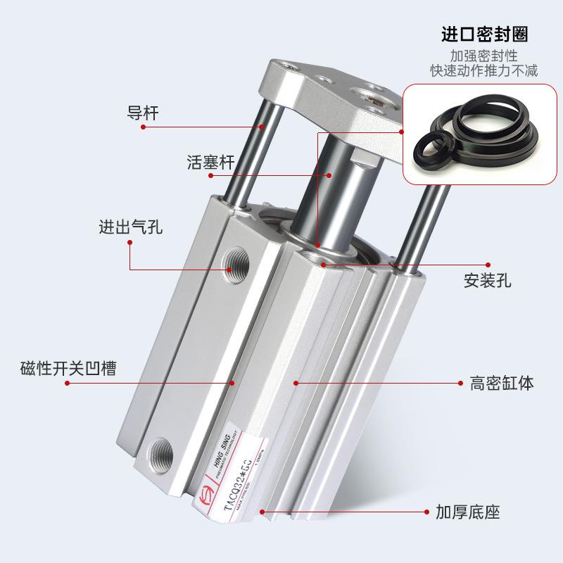TACQ系列国产导杆薄型气缸16×5-63×35-63×50气动带磁超薄气缸