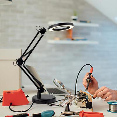 HD30倍台式美甲纹绣阅读修表维修100电子焊接鉴定专用放大镜台灯