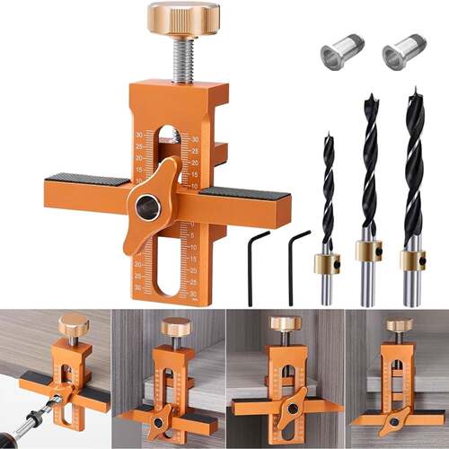 跨境铝合金柜门安装辅助器反弹器打孔衣柜门吊柜调平器DIY工具