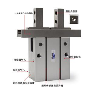 平行手指气缸HFK6N/10N/16N/20N/25N/32n/40N通孔安装HFZ