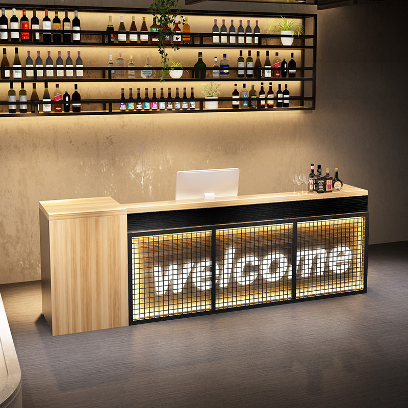 复古工业风收银台服装店铺柜台小型健身房网咖公司吧台前台接待台