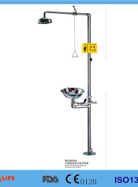 不锈钢精抛光紧急喷淋洗眼器验厂紧急冲淋304洗眼器358