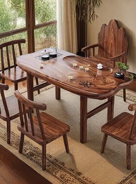 2026茶桌椅组合一桌四椅茶几客厅家用阳台小茶桌茶台办公室大板泡