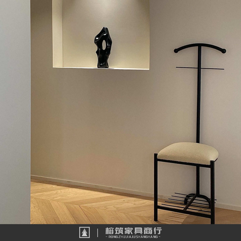 简约现代衣帽架卧室家用立式衣架落地衣服架子挂衣架试衣间换鞋凳