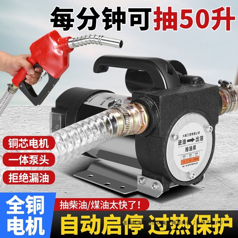 亨亨电动抽油泵柴油12v24v220v伏加油机车载小型加油泵抽油