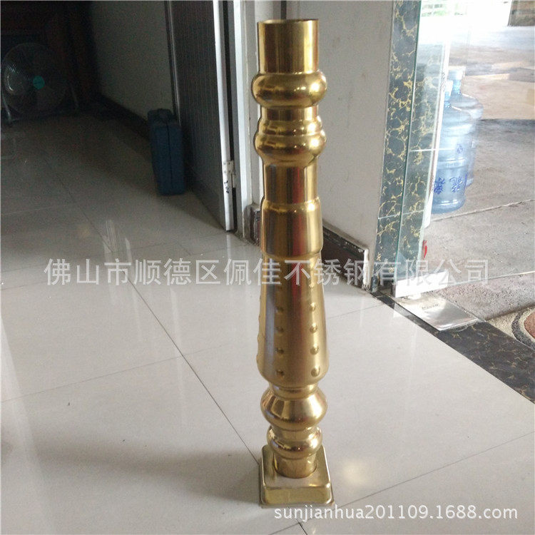 不锈钢立柱酒吧夜场装潢葫芦形将军柱高度玫瑰金拉丝加长立柱