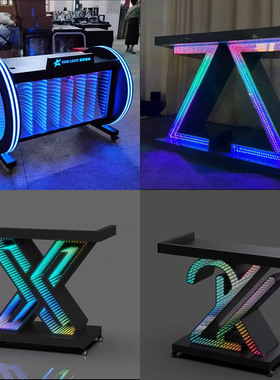 dj打碟台酒吧KTV发光打碟台架子夜ktv氛围移动房亚克力打碟机桌