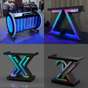 dj打碟台酒吧KTV发光打碟台架子夜ktv氛围移动房亚克力打碟机桌