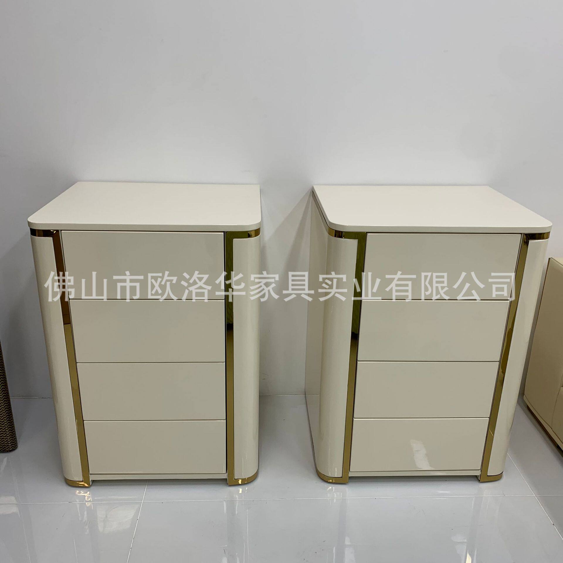 高端轻奢床头柜免安装奢华简约现代白色卧室置物现代轻奢收纳盒
