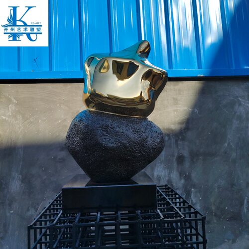 售楼处落地玻璃钢雕塑艺术品电镀抽象工艺品酒店大堂摆件软装饰品
