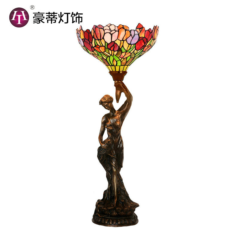 厂家直销 帝凡尼郁金香全铜客厅大台灯玻璃手工创意店面装饰灯