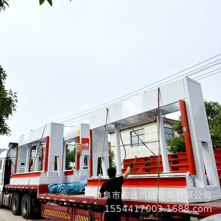 百洁布定型复合压板机双移动台面冷压机复合板材压合机