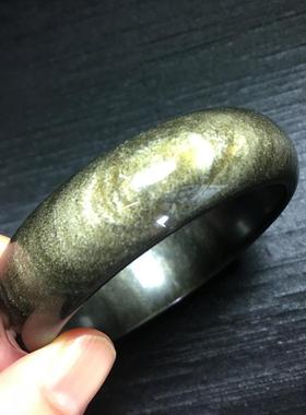 天然曜石金手镯黑猫眼水晶女款男女眼银饰品双收藏级金沙精品手串