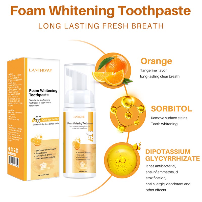 Fruit Cleansing Teeth Whitening Mousse Remove Teeth Stain HA