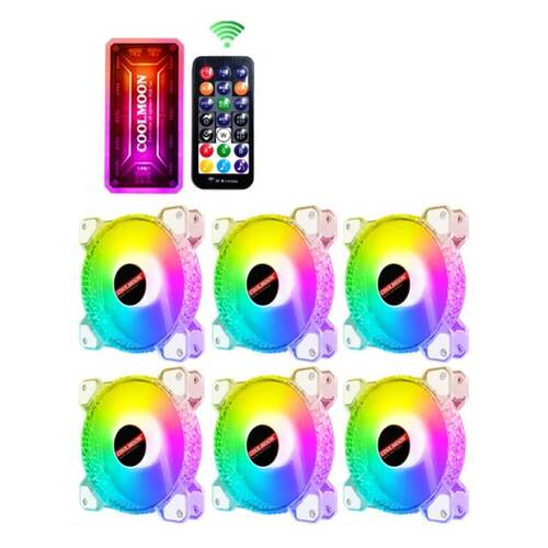 好货Coolmoon Computer PC Fan Adjust RGB Cooling Fan Diamond