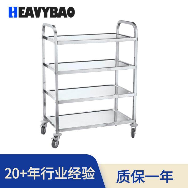 家四层手推车加厚201不锈钢餐车餐车火锅店送餐移动手推车