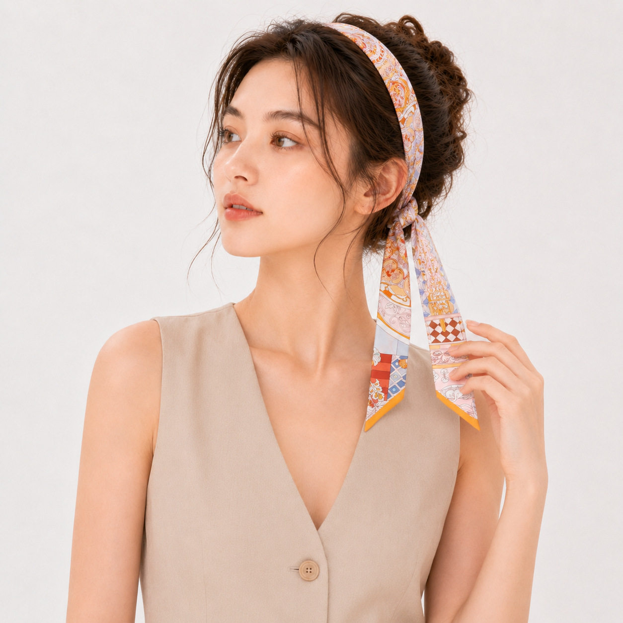 长条小丝巾女夏季脖子洋气时尚绑发丝带包包发带搭配衬衫颈带腰带