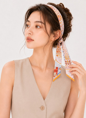 长条小丝巾女夏季脖子洋气时尚绑发丝带包包发带搭配衬衫颈带腰带