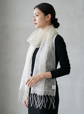 100%桑蚕丝围巾女春秋三层真丝丝巾同款长款流苏披肩高端百搭