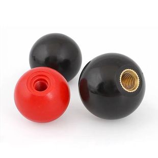 胶木球形手柄螺母摇动手轮手柄球螺帽红色黑色圆球M4M5M6M8M10M12