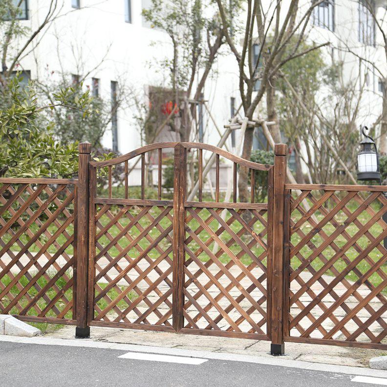 防腐炭化木篱笆栅栏门户外园艺乡村田园网格围栏花园门双开门