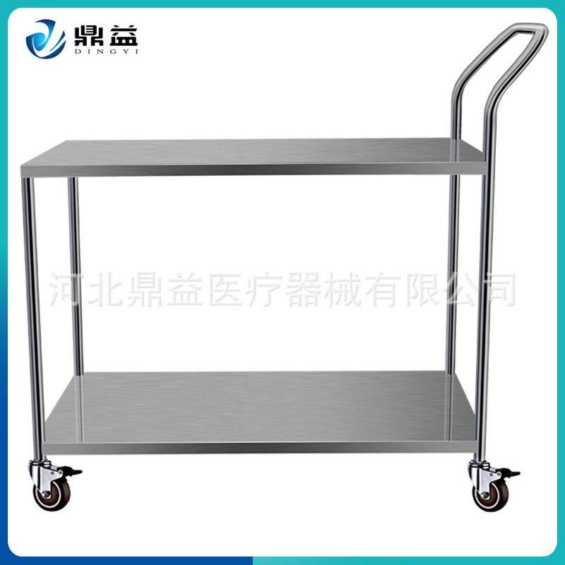 304实验室不锈钢手推车治疗推车平板车双层推车器械设备车美容车