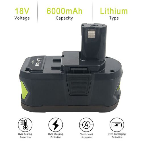 好货2 Pack 6000mAh 18V Replacet Battery for Ryobi 18V Lithiu