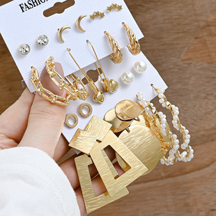 极速Boho Circle Big Set Hoop for Earring Gold Color Women
