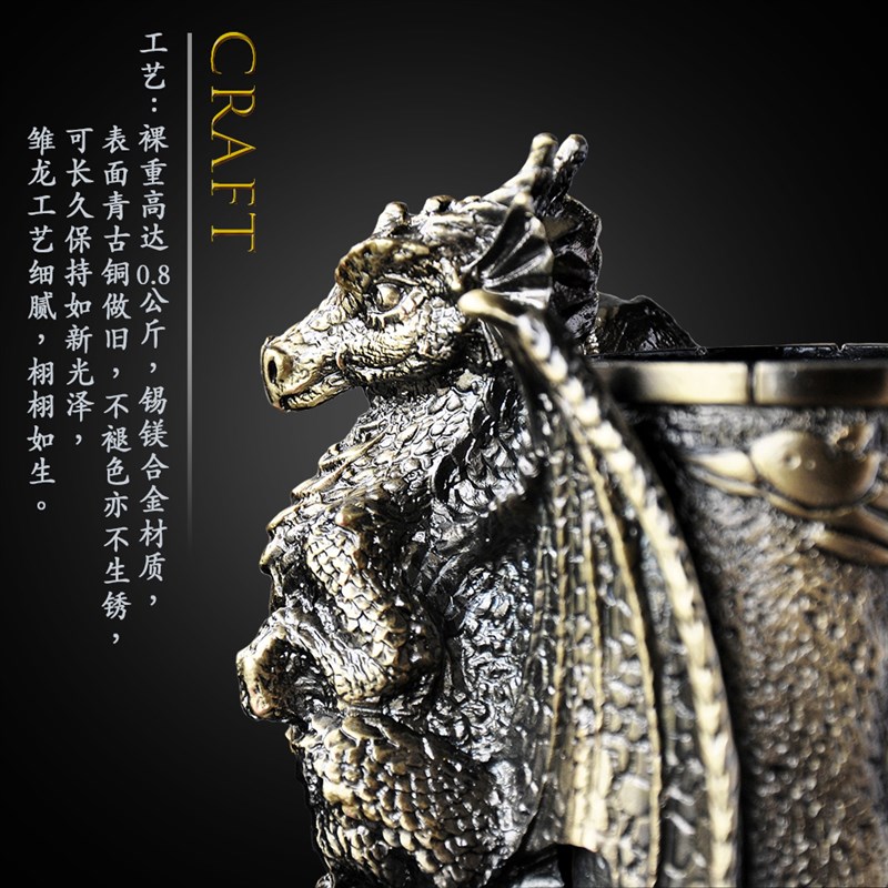 萨里奥可爱雏龙多功能笔筒收纳盒创意时尚欧式复古桌面摆件化妆桶