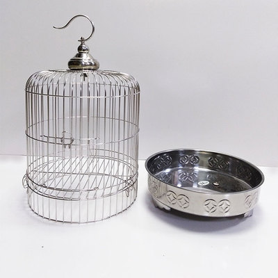 不锈钢小鸟笼百灵画眉文鸟虎皮牡丹鹦鹉小型圆形鸟笼子小号遛鸟笼