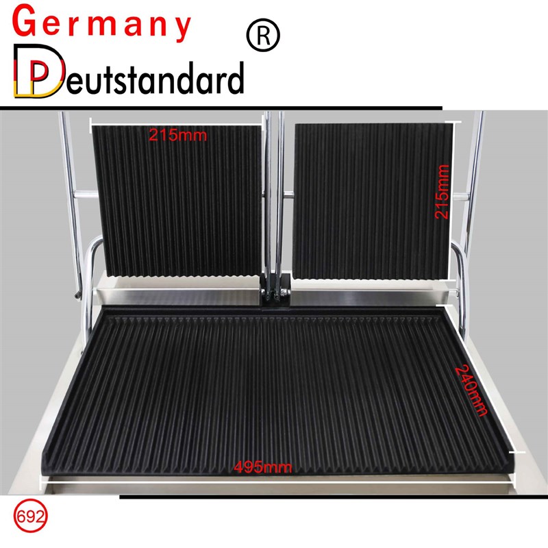 商用电热压板扒炉双板帕尼尼机条纹煎牛排压汉堡三明治机np692