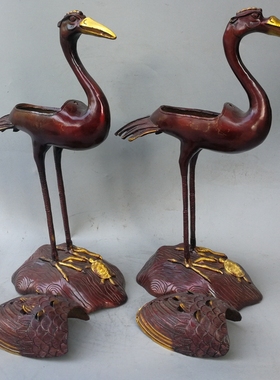 纯铜鹤香炉龙龟香薰炉香炉盘香炉千鹤熏香炉家居客厅铜器摆件