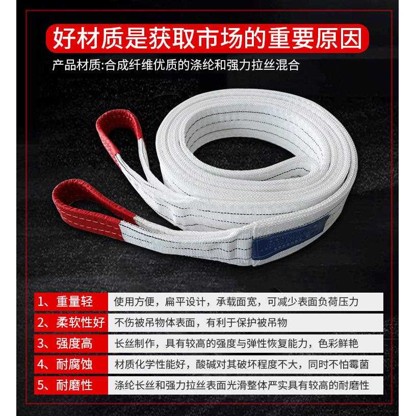 新款直销吊车吊带起重吊装带行车吊绳扁平双扣环形2//5/8/10t起重