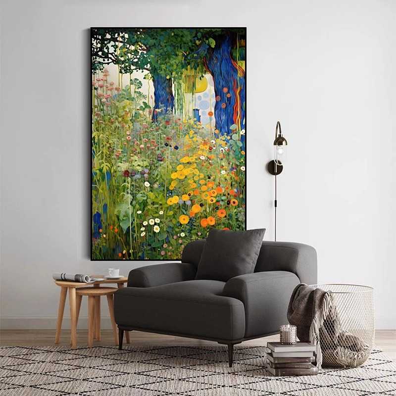 新款直销现代高清喷绘客厅装饰画小清新花卉挂画小众艺术客餐厅竖图片
