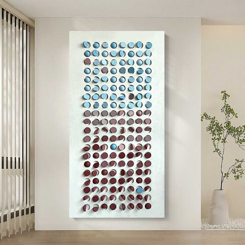 新款直销软装设计师立体浮雕画大幅落地玄关客厅装饰画样板间裸眼图片